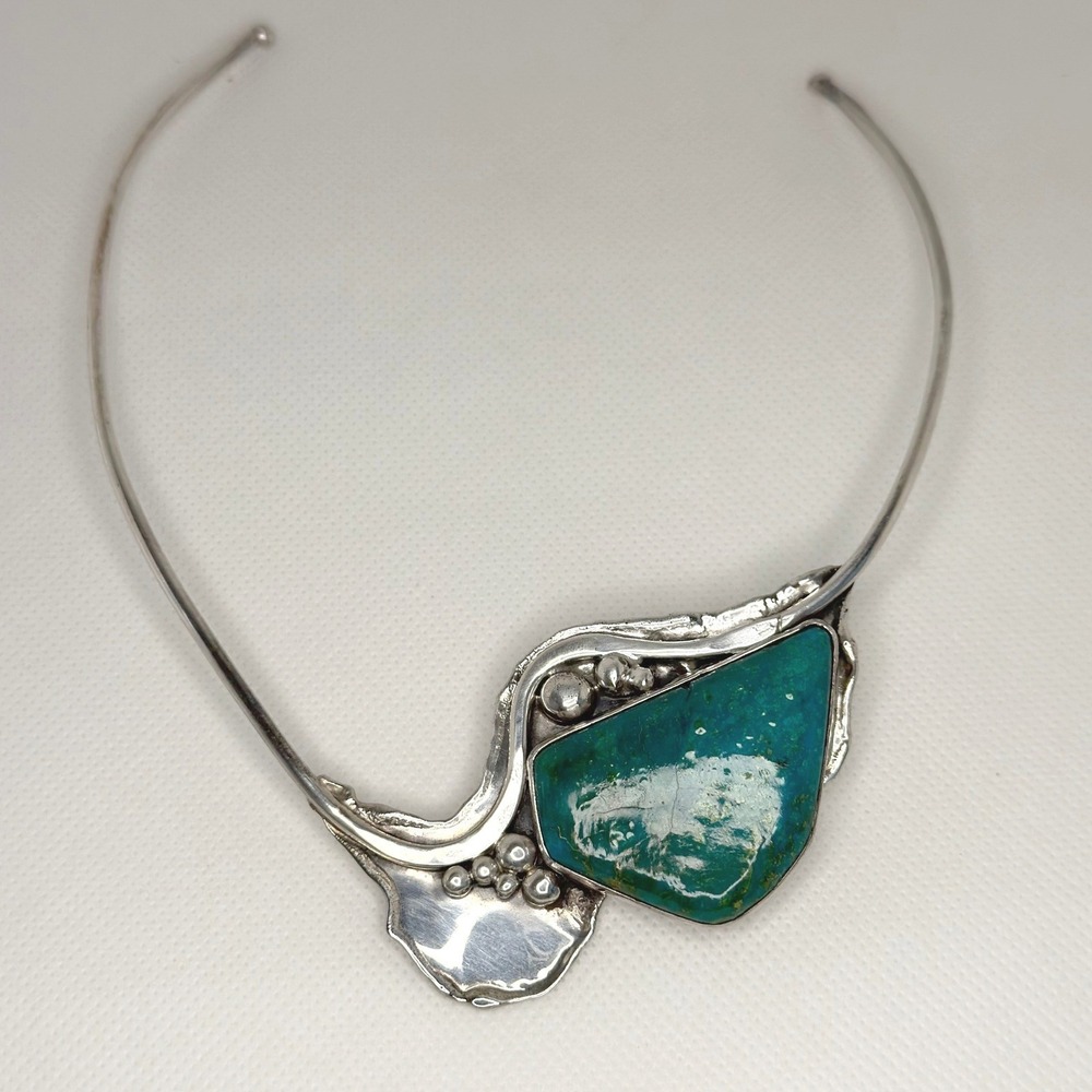 Diane Markz Silver Turquoise Torque Necklace - Picture 4 of 8